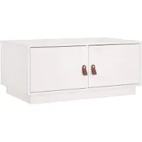 vidaXL Couchtisch Weiß 80x50x35 cm Massivholz Kiefer