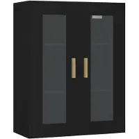 vidaXL Hängeschrank Schwarz 69,5x34x90 cm