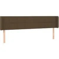 vidaXL Kopfteil mit Ohren Dunkelbraun 183x16x78/88 cm Stoff