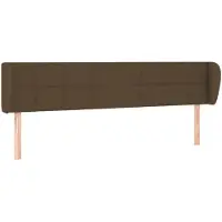 vidaXL Kopfteil mit Ohren Dunkelbraun 203x23x78/88 cm Stoff
