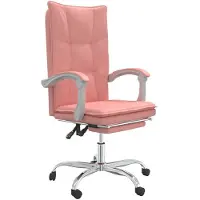 vidaXL Bürostuhl mit Liegefunktion Rosa Kunstleder