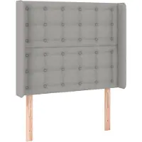 vidaXL Kopfteil mit Ohren Hellgrau 83x16x118/128 cm Stoff