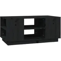 vidaXL Couchtisch Schwarz 90x49x40,5 cm Massivholz Kiefer