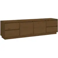 vidaXL TV-Schrank Honigbraun 176x37x47,5 cm Massivholz Kiefer