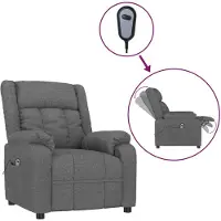 vidaXL Relaxsessel Elektrisch Dunkelgrau Stoff