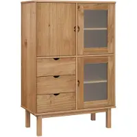Super Merchant Highboard OTTA 85x43x125 cm Massivholz Kiefer