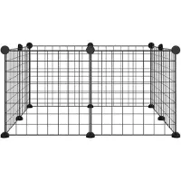 vidaXL 8-Panel-Haustierkäfig Schwarz 70x70x35 cm Stahl