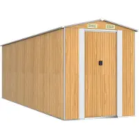 vidaXL Geräteschuppen Hellbraun 192x606x223 cm Verzinkter Stahl