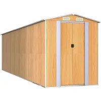 vidaXL Geräteschuppen Hellbraun 192x689x223 cm Verzinkter Stahl