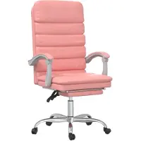 vidaXL Bürostuhl mit Massagefunktion Rosa Kunstleder