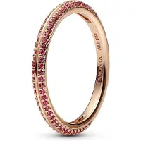 Pandora Damenring - Roter Pavé - Pandora Roségoldfarben