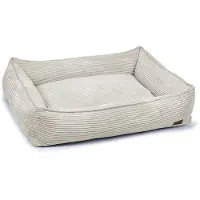 Designed By Lotte Ribbed, Kissen Tierbett, Drinnen, Hund, Grau, Rechteckig, Einfarbig