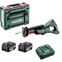 Metabo SSE 18 LTX BL Akku Säbelsäge Reciprosäge 18 V Brushless ( 602267650 ) + 2x Akku 5,2 Ah + Ladegerät + metaBOX