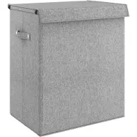 vidaXL - Wäschekorb - zusammenklappbar - 51x34.5x59 - cm - Kunstleinen - grau