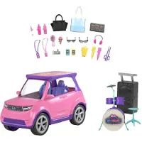 Barbie "Bühne frei für große Träume" SUV Auto inkl. Bühne und Zubehör, Spielset