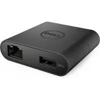 Dell USB-C - HDMI / VGA / Ethernet / USB 3.0, Schwarz, Kabelgebunden, USB 3.2 Gen 1 (3.1 Gen 1) Type-C, 10,100,1000 Mbit/s, Schwarz, 1920 x 1080 Pixel,