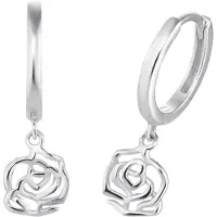 Amor Creolen für Damen, 925 Sterling Silber | Rose amor Silber