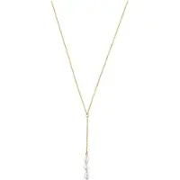 Amor Kette mit Anhänger für Damen, 925 Sterling Silber vergoldet, Perle amor Gold