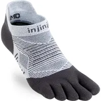 Injinji Run Lightweight No Show Socken Damen grau/weiß