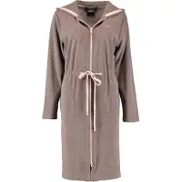 Cawö Bademantel 821 Kapuze & Reißverschluss Beige Damen-S