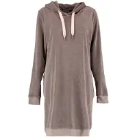 Cawö Pyjama-Shirt Home Women 820 Uni Longsize Hoodie Mocca-Rosé-S