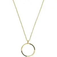 s.Oliver Kette mit Anhänger für Damen, 925 Sterling Silber, Zirkonia (synth.) |Ring s.Oliver Schwarz