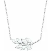 Amor Kette mit Anhänger für Damen, Sterling Silber 925, Zirkonia (synth.) Blatt amor Silber