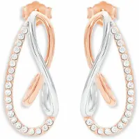 Amor Creolen für Damen, Sterling Silber 925, Zirkonia (synth.) amor Bicolor