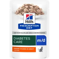 Hill's Pet Nutrition M/D Diabetes Care Nassfutter für Katzen mit Huhn (Beutel)