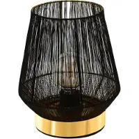 Eglo Tischlampe Escandidos, Tischleuchte, Nachttischlampe aus Metall in Schwarz, Messing-Gebürstet, Wohnzimmerlampe, Lampe mit Schalter, E27 Fassung