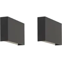 QAZQA - Modern 2er-Set moderne Wandleuchten schwarz - OtanI 4-flammig I Wohnzimmer I Schlafzimmer - Aluminium Rechteckig - LED geeignet G9