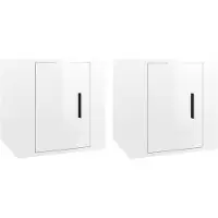 vidaXL TV-Wandschränke 2 Stk. Hochglanz-Weiß 40x34,5x40 cm