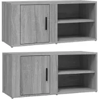 vidaXL TV-Schränke 2 Stk. Grau Sonoma 80x31,5x36 cm Holzwerkstoff