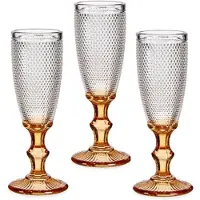 Vivalto Champagnerglaser Serie Monaco - 6x - gold - auf Fus 180 ml