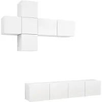 vidaXL 7-tlg. TV-Schrank-Set Weiß Holzwerkstoff