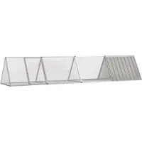 vidaXL Kaninchenkäfig Grau 403,5x80,5x71 cm Verzinkter Stahl