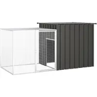vidaXL Hühnerkäfig Anthrazit 200x91x100 cm Verzinkter Stahl