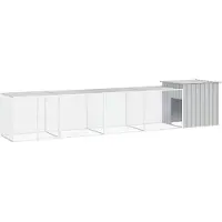 vidaXL Hühnerkäfig Grau 500x91x100 cm Verzinkter Stahl