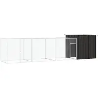 vidaXL Hühnerkäfig Anthrazit 400x91x100 cm Verzinkter Stahl