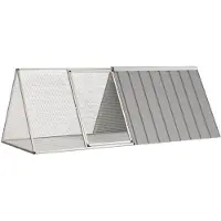 vidaXL Kaninchenkäfig Grau 201,5x80,5x71 cm Verzinkter Stahl