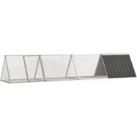 vidaXL Kaninchenkäfig Anthrazit 403,5x80,5x71 cm Verzinkter Stahl