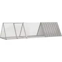 vidaXL Kaninchenkäfig Grau 302,5 x 80,5 x 71 cm Verzinkter Stahl