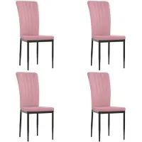 vidaXL Esszimmerstühle 4 Stk. Rosa Samt