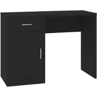 vidaXL Schreibtisch mit Stauraum Schwarz 100x40x73 cm Holzwerkstoff