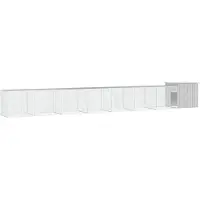 vidaXL Hühnerkäfig Grau 700x91x100 cm Verzinkter Stahl