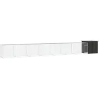 vidaXL Hühnerkäfig Anthrazit 800x91x100 cm Verzinkter Stahl