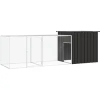 vidaXL Hühnerkäfig Anthrazit 300x91x100 cm Verzinkter Stahl
