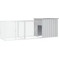 vidaXL Hühnerkäfig Grau 300x91x100 cm Verzinkter Stahl