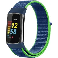 IMoshion Nylonarmband für das Fitbit Charge 5 - Größe S - Blue & Green
