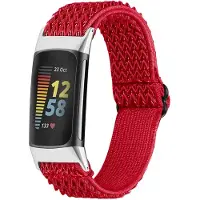 IMoshion Elastisches Nylonarmband für Fitbit Charge 5 - Rot